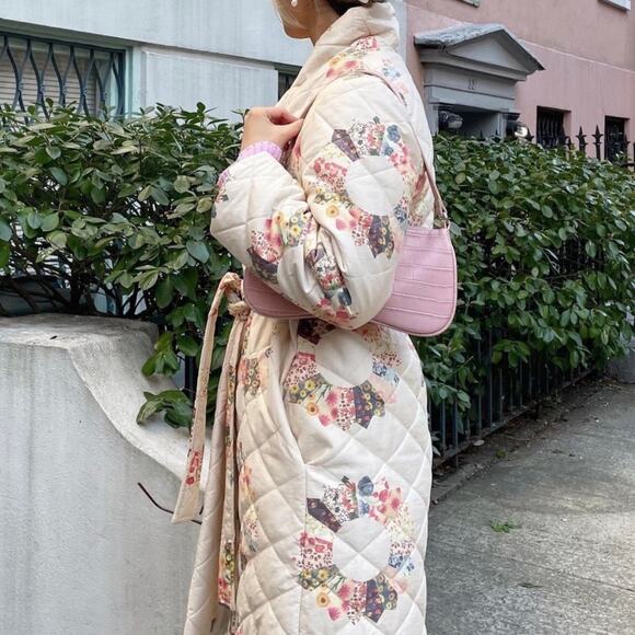 Samantha Sipos New York oversized quilted patchwork sunburst long coat XS